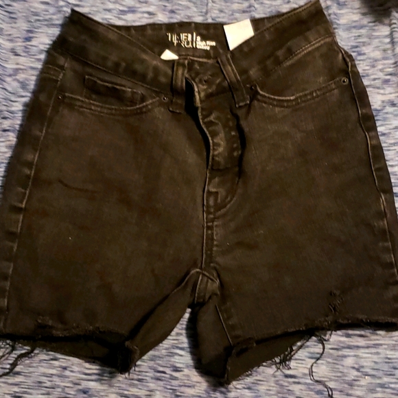 Black Denim Shorts - Picture 1 of 2